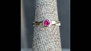 Winza Ruby and 14k Yellow Gold Bezel Solitaire Ring