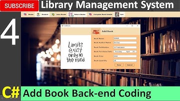 4. Library Management System in C# - Add Book Back-end Coding