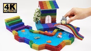 DIY - How To Make Rainbow House, Totoro Sitting by the River with Magnetic balls, Slime