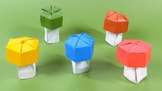 思わず作りたくなる！子供と楽しめる簡単きのこの折り紙のアイデア