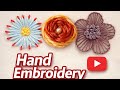 3 Different Hand Embroidery Flower Ideas | Step by Step 🌹🌻🏵️ #handembroidery #handmade #viralvideo