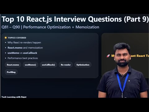 React Interview Questions Part 9 | Performance Optimization | Memo, useCallback, useMemo