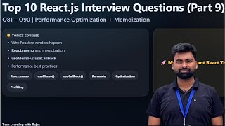 React Interview Questions Part 9 | Performance Optimization | Memo, useCallback, useMemo