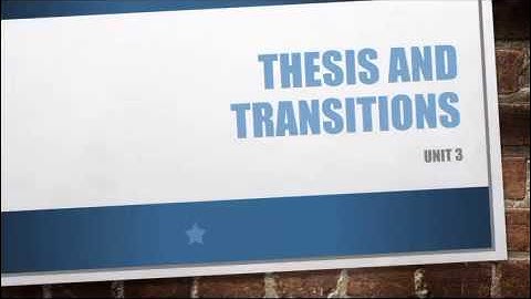 Thesis statements and transitions in public speaking