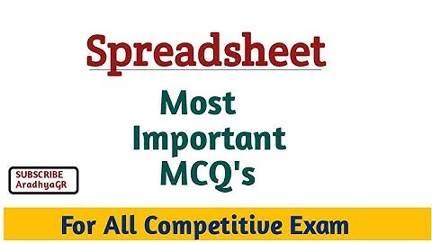 Computer MCQs|Spreadsheet|Spreadsheet MCQs|Competative exam|@CompBookAradhya