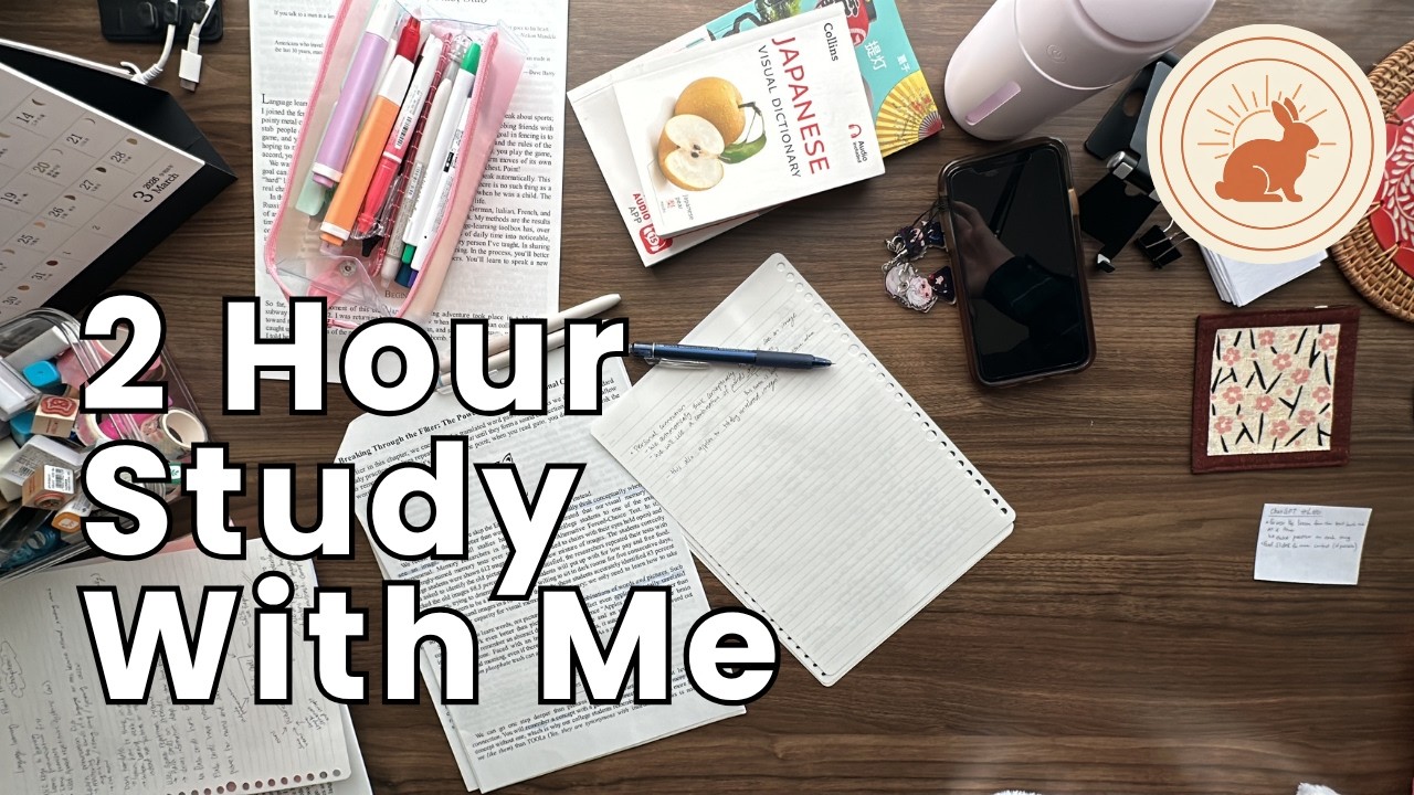 2 HOUR STUDY WITH ME | no music | background sound | Pomodoro 60-5 ...
