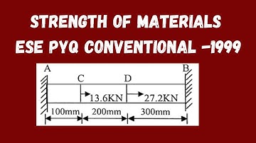 REACTION IN A PRISMATIC BAR || ESE CONVENTIONAL || STRENGTH OF MATERIALS