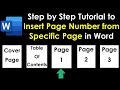 Page Number Starting From a Specific Page in Word 2021 - Office 365