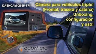 pómulo extraño Apropiado Cámara para vehículos triple G655-TRI: frontal, trasera y cabina. Unboxing,  configuración y uso. - YouTube