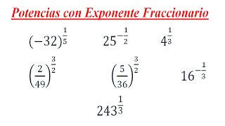 Potencias con Exponente Fraccionario