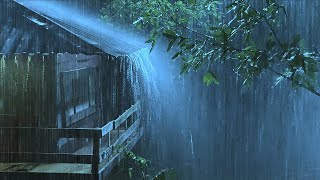 Overcome Stress to Sleep Instantly with Heavy Rain & Paramount Thunder Sounds on a Tin Roof at Night