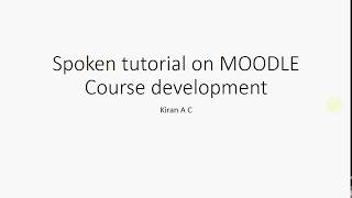 Moodle Course Development