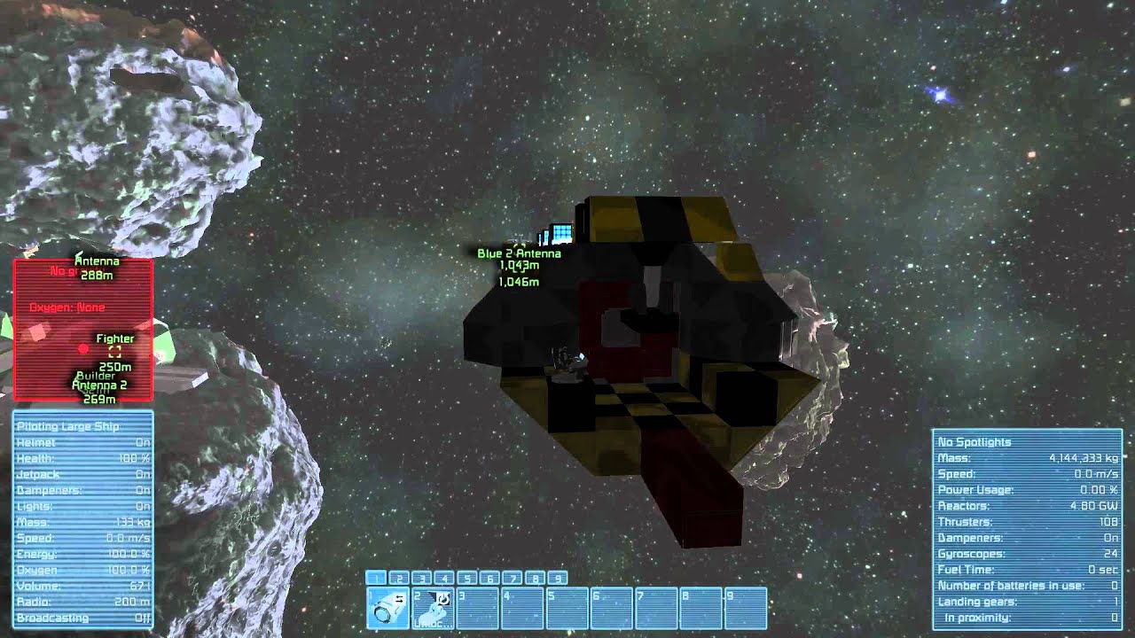 Space Engineers - MASS DRIVER (MAC) vs Red Ship and Blue Ship - YouTube