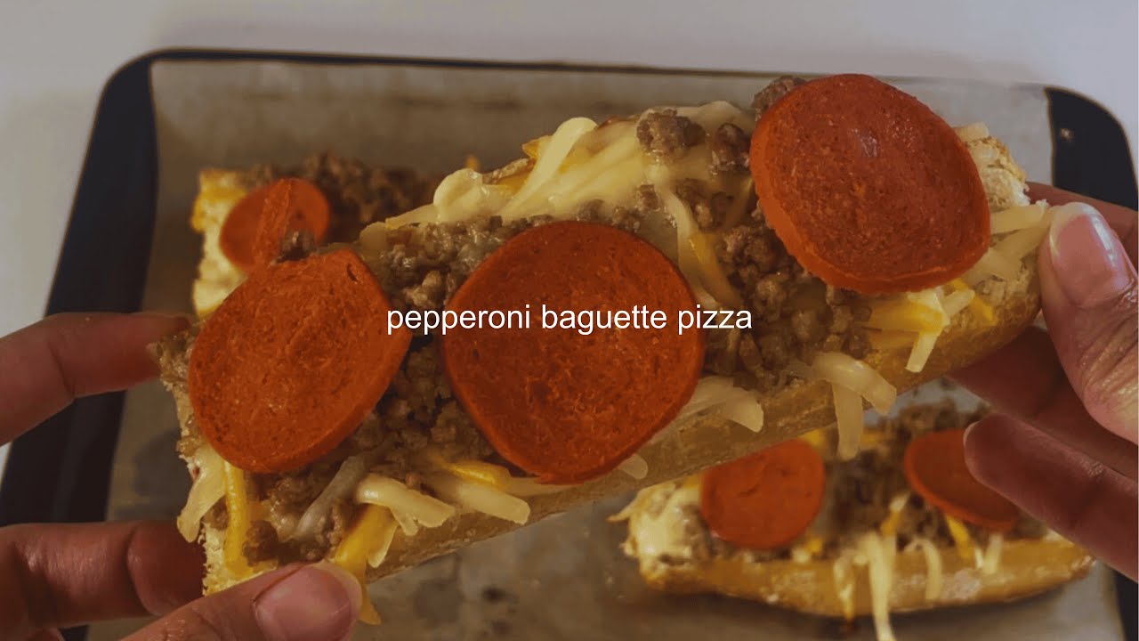 pepperoni baguette pizza | 