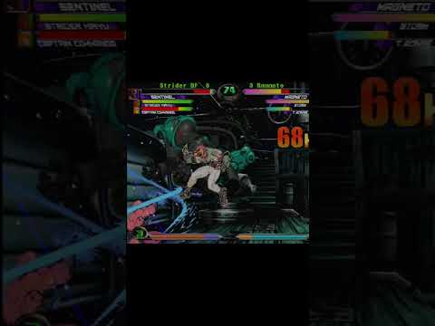 MvC2: Romneto - Magneto + Tron (proj) Rom to Crossup Unmash + Flashy Assist Kill 190% .:4.12.26:.
