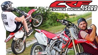 CRF150RB First Ride & Review! | This Dirt Bike Is A Wheelie Machine..
