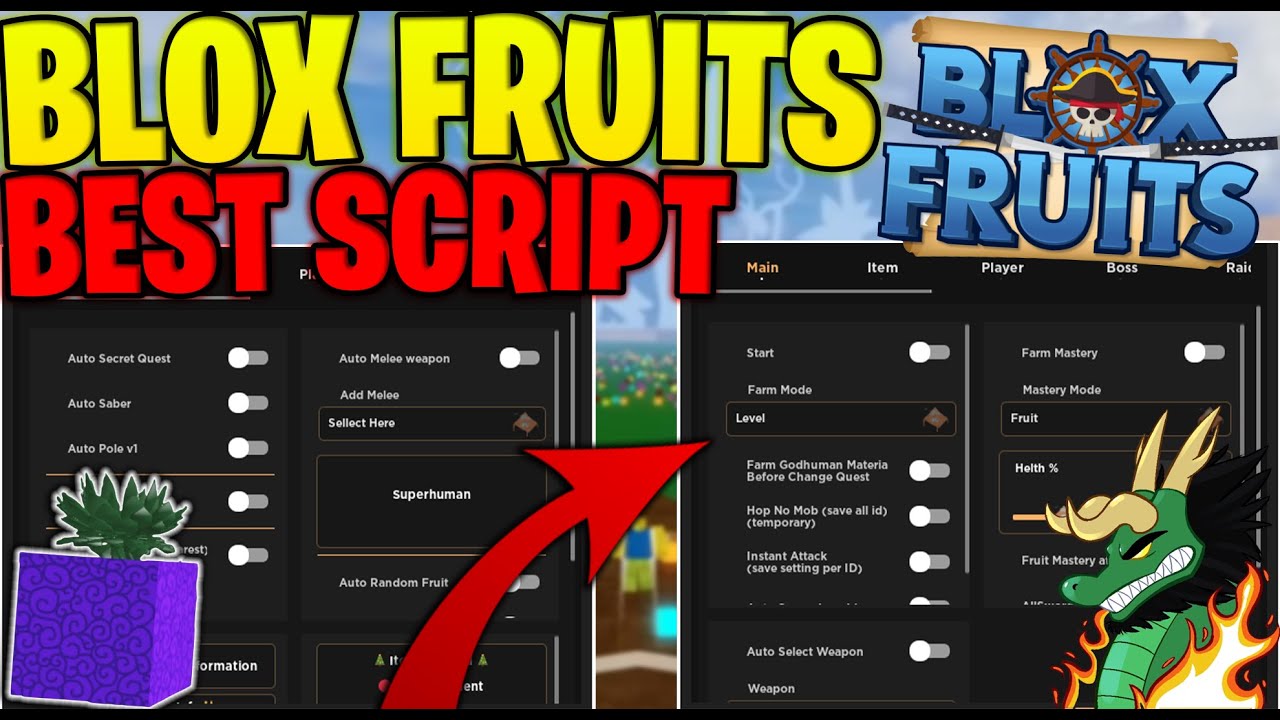 Blox Fruits TP Devil Fruits - Server Hop - Unpack Fruit Detect & More!