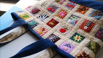 Scrap fabric will turn into a beautiful item if combined with hand stitching