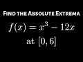 Finding the Absolute Extrema on a Closed Interval Example with f(x) = x^3 - 12x