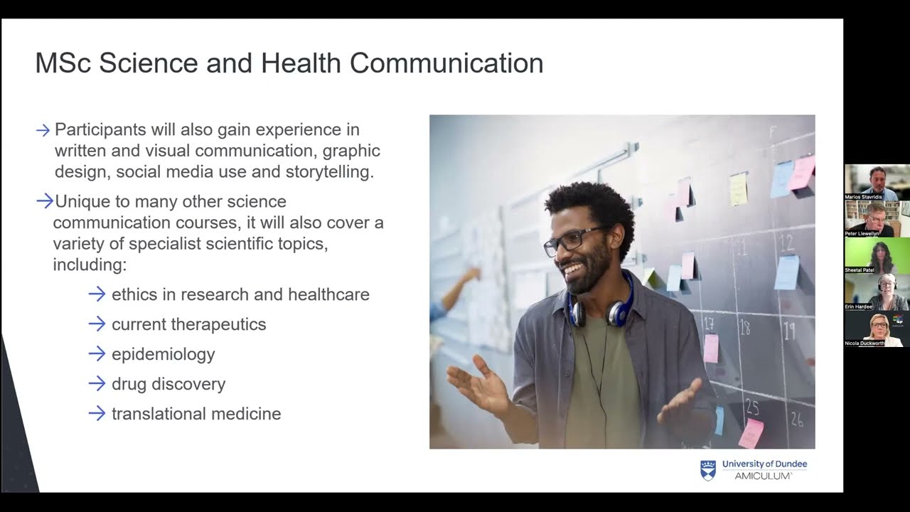 Master's course in Science and Health Communication - University of Dundee and AMICULUM