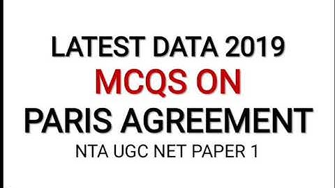 PARIS AGREEMENT NTA UGC NET PAPER 1 2019