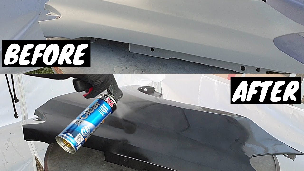 How to spray paint a new car fender at Home YOURSELF! - YouTube