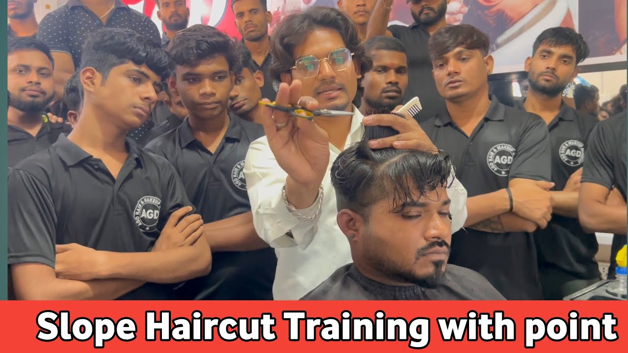 AGD Academy | slope Haircut training |  medium slope Haircut | salon academy