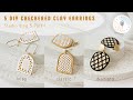 How to Make DIY Clay Earrings | 5 Checkered Designs | ASMR Jewelry Studio Vlog &amp; Tutorial 5 Part 1