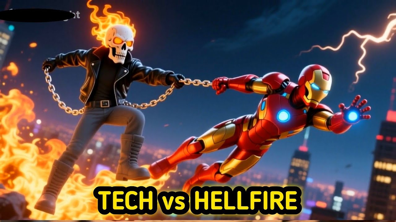 Iron Man vs Ghost Rider Battle | Technology vs Hellfire