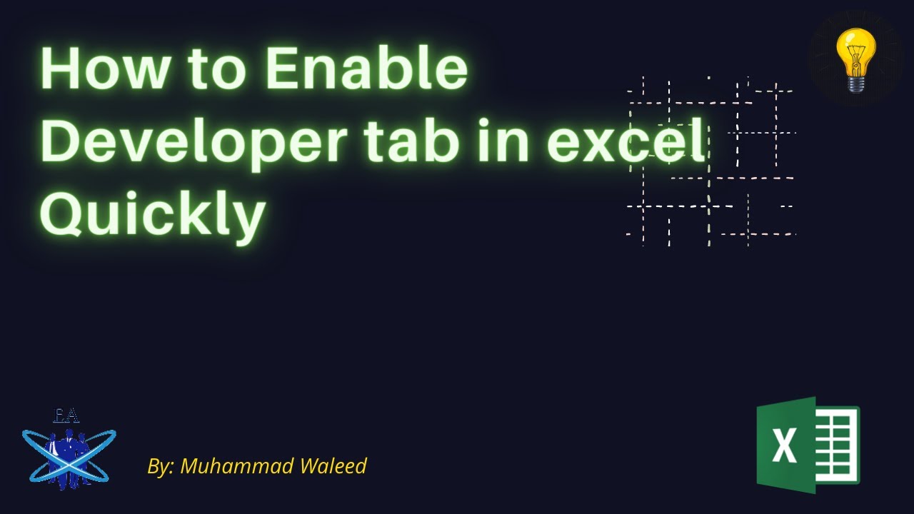 How to Enable Developer tab in excel Quickly - YouTube