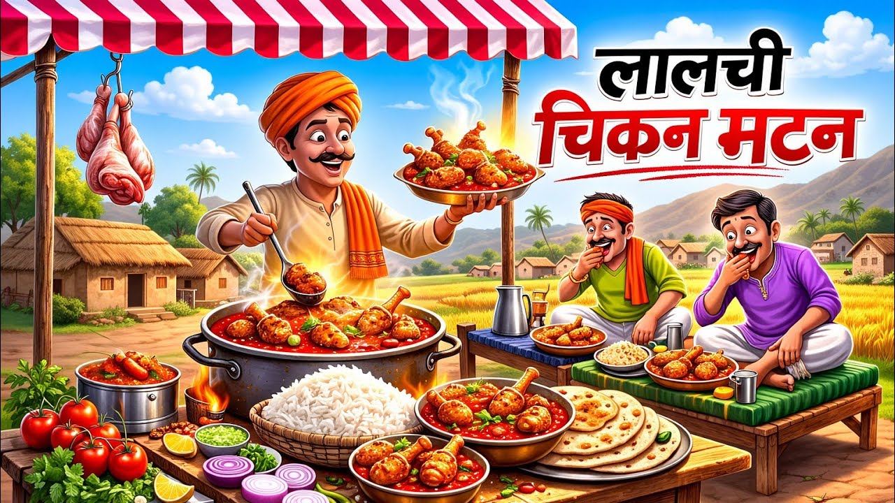 एक कढ़ाही… और पूरा गांव दीवाना 😱 | लालची चिकन मटन की कहानी” | Food Story | Hindi Kahaniyan