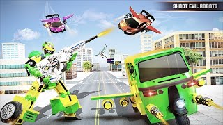 Flying Tuk Tuk Robot Transform Hero Robot Game Gameplay screenshot 1