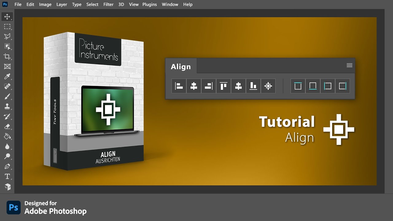 Perfectly Align Objects in Photoshop | Tiny Tools - YouTube