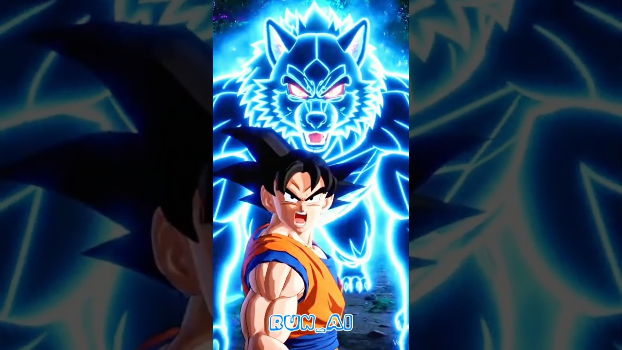 Goku gave his mother a beautiful neon wolf#ai#shorts