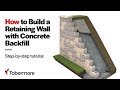 How To Build A Retaining Wall With Concrete Backfill - Step by Step Installation Tutorial