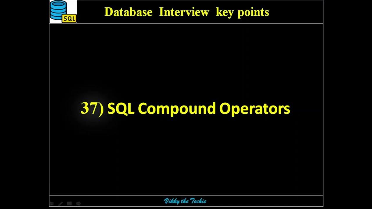 DB37. SQL - Compound Operators - YouTube