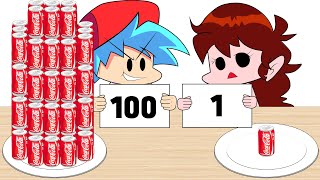 1 VS 100 LAYERS FOOD CHALLENGE Friday Night Funkin l Animation Mukbang