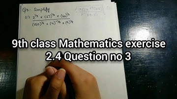 9th class mathematics chapter # 2 (Real and complex numbers) exercise # 2.4 (Q no 3 ) in Urdu