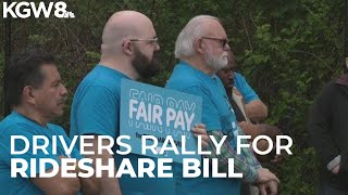 Rideshare drivers hold rally for ‘driver rights bill’ in Salem