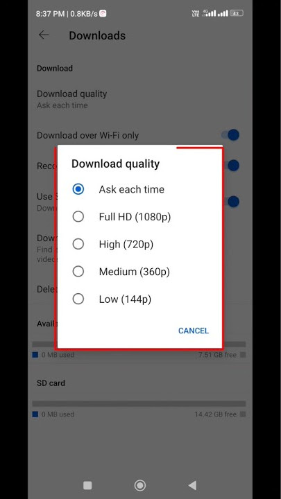 YouTube video download quality setting #shorts