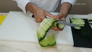 How to cut cucumber for sushi wrap II Cucumber Decoration II 3 way to cut cucumber for sushi