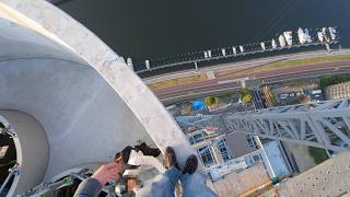 Shaky Legs at 125m above Tokyo | Illegal BASE Jump POV