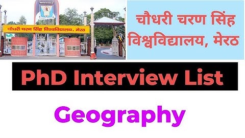 PhD Interview II Geography II Political Science II Law II Sociology II CCSU, Meerut II PhD Admission