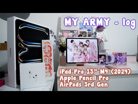 [unboxing] iPad Pro 13 M4, Pencil Pro, AirPods 3, and decorating my desk