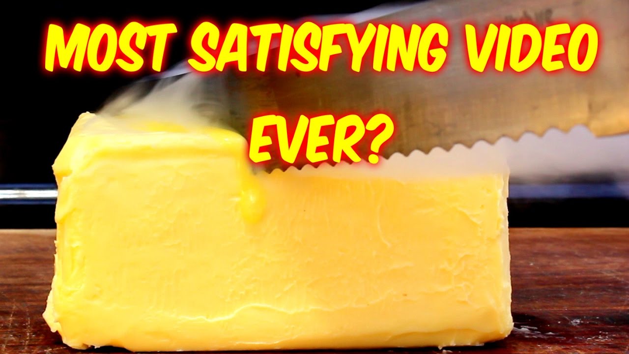 EXTREMELY SATISFYING VIDEO Hot knife vs cheese & butter