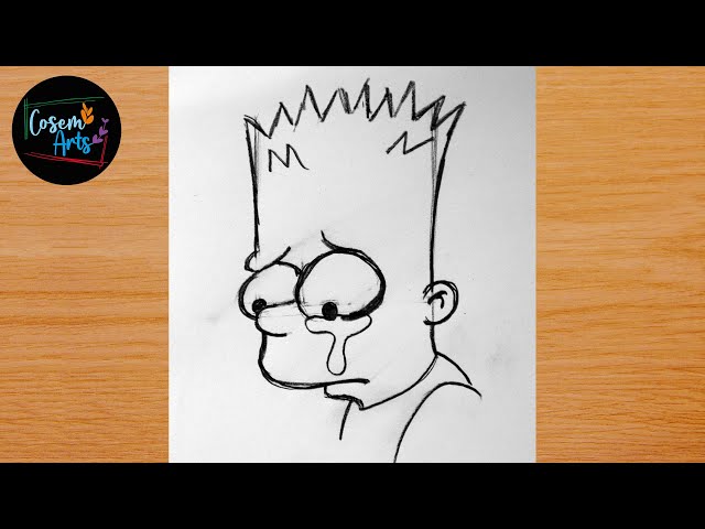 COMO DESENHAR O BART SIMPSON TRISTE, Bart Simpson SAD