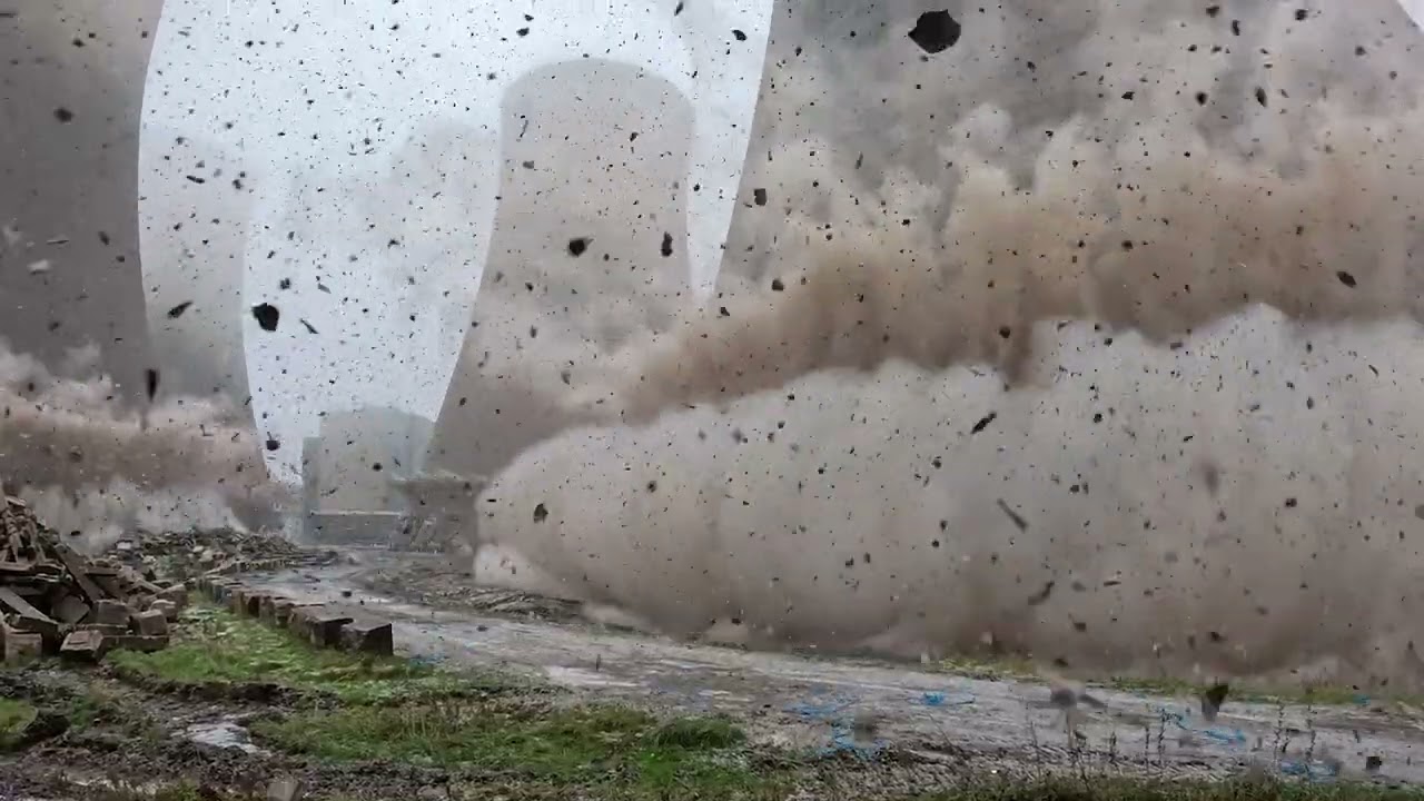 Fiddlers Ferry demolition - the official blowdown footage! - Sky Revolutions