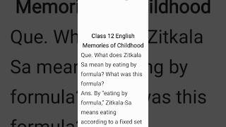 What does Zitkala Sa mean by eating by formula? What was this formula? Class 12 English Cbse Exam