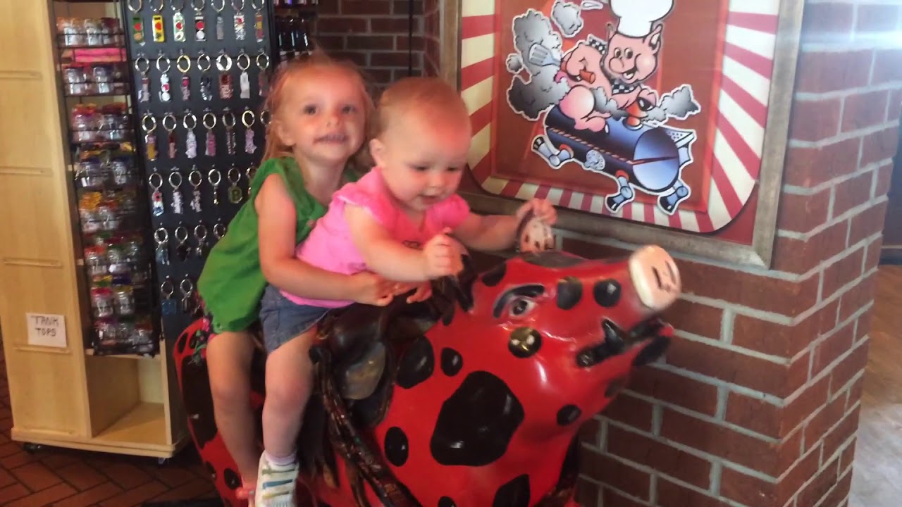 Riding Corky the pig YouTube