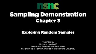 NSNC Sampling Demonstration | Chapter 3 - Exploring Random Samples